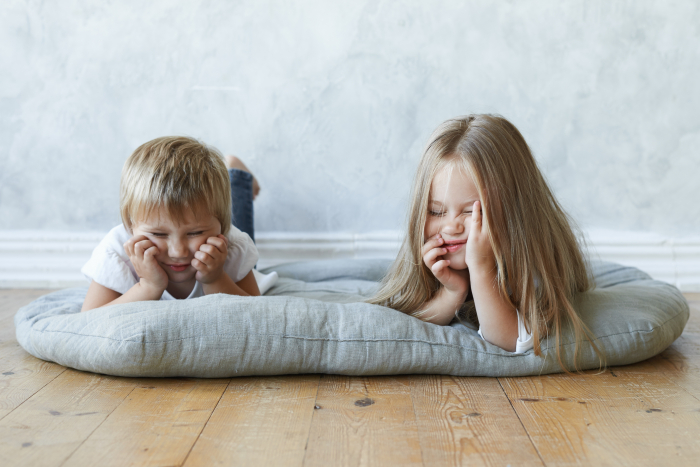 children sitting on floor